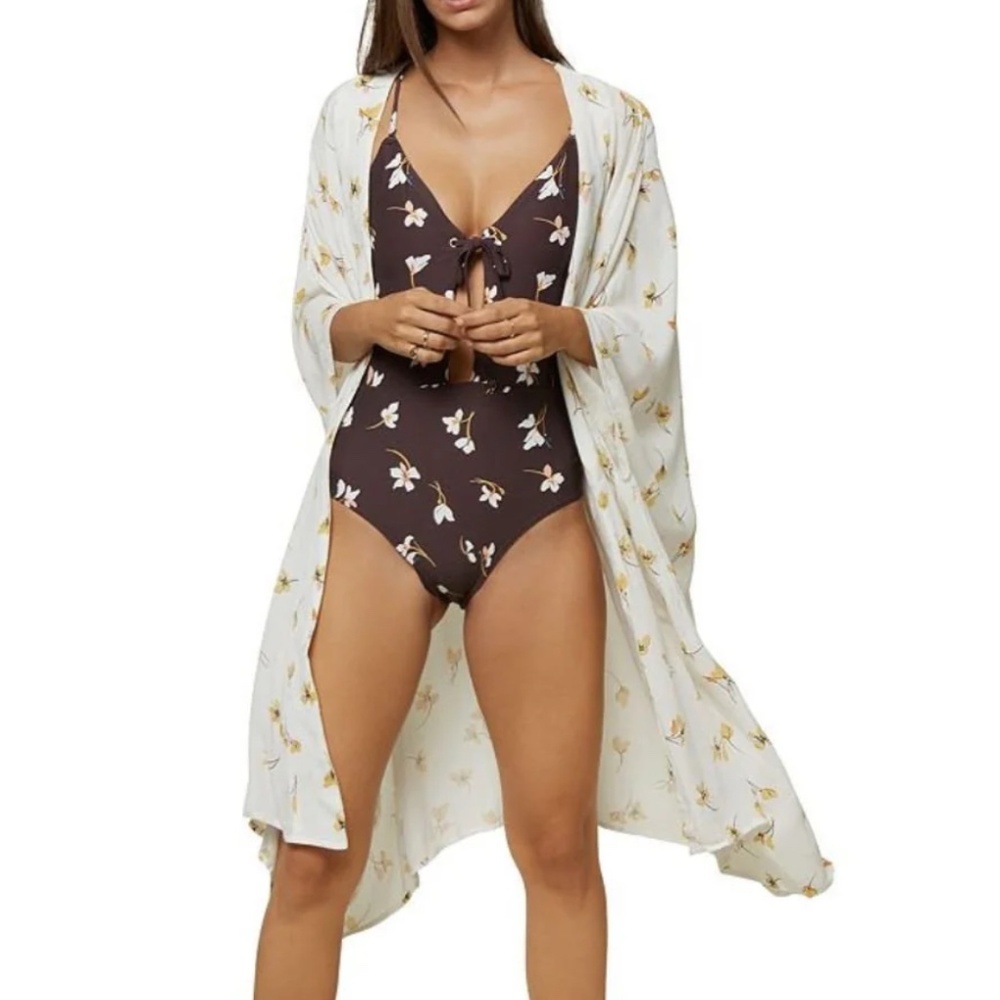 O'NEILL KIMBERLY KIMONO COVER UP IN EGGSHELL XS/S
